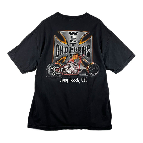 Vintage Y2K West Coast Choppers Men's Long-Beach Motorcycle Graphic T Shirt (XL)