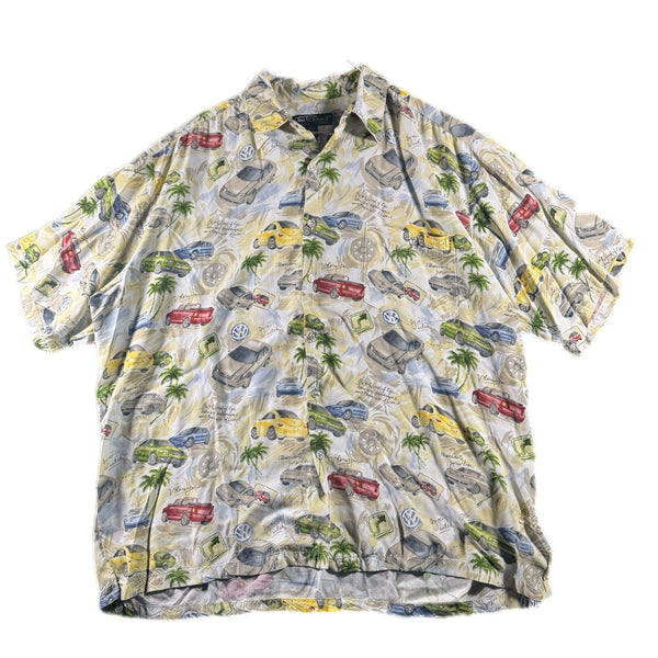 Vintage Tori Richard Volkswagon Cars Button-Up USA-Made Collared Shirt (XL)