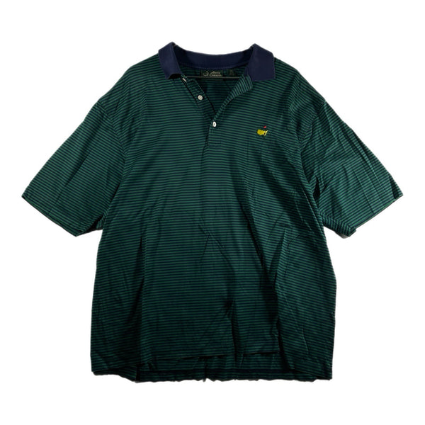 Vintage Amen Corner Masters Augusta Logo Striped Golf Athletic Polo Shirt (XL)