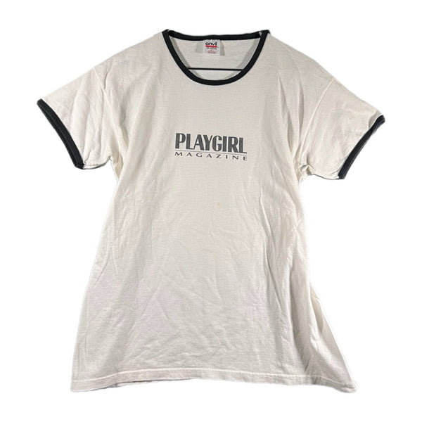 Vintage Rare Anvil Women's Playgirl Magazine Playboy Graphic USA T Shirt (Large)
