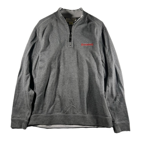 Tommy Bahama Men's NFL Tampa Bay Buccaneers Quarter-Zip Pullover Gray (Medium)