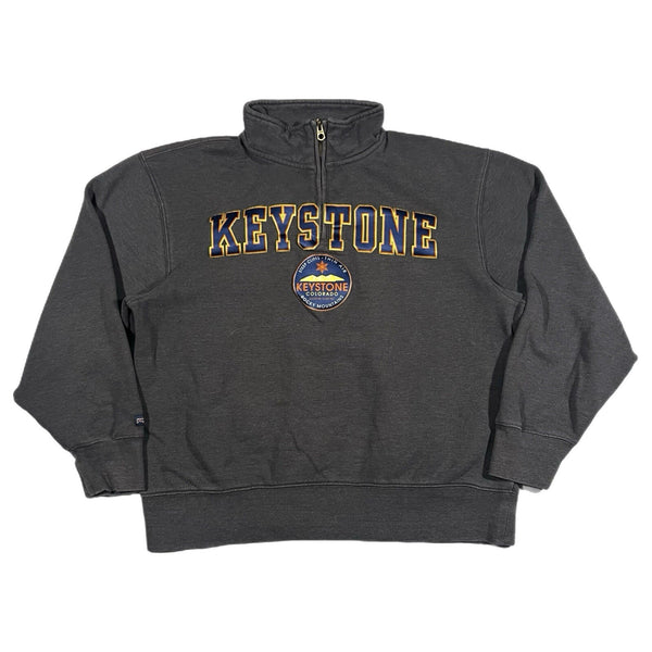 Y2K Jansport Keystone Colorado Rocky Mountains 1/4 Zip Sweatshirt Gray (Large)