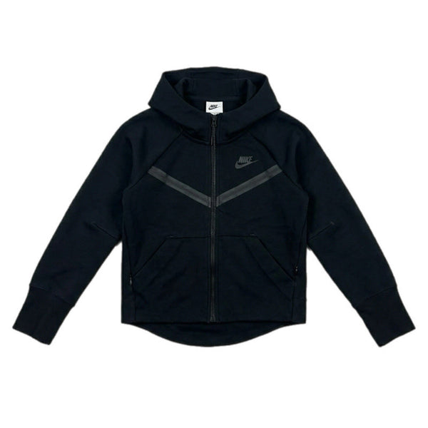 Nike Tech Fleece Boys Swoosh Hooded Windrunner Full-Zip Jacket Black (Medium)