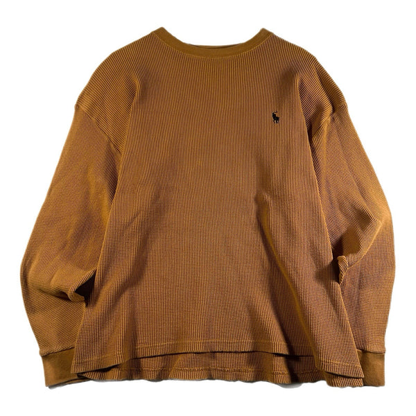 Vintage Polo Ralph Lauren Men's Thermal Waffle-Knit Long-Sleeve Shirt (XL)