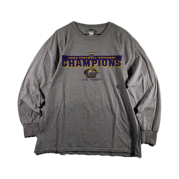Vintage Lee Sport LSU Tigers NCAA Football 2003 Long-Sleeve Graphic T Shirt (XL)