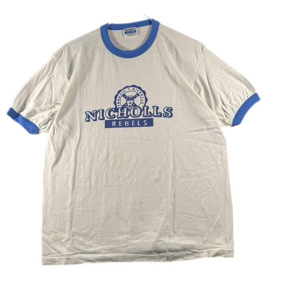 Vintage Men's Francis T Nicholls USA-Made Single-Stitch Graphic T Shirt (Large)