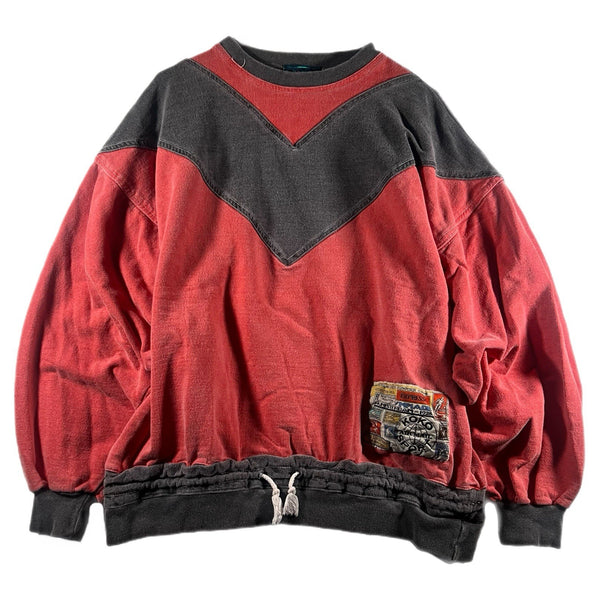 Vintage Koko Sport Men's Oversized Patch Fade Pullover Crewneck Sweatshirt (S/M)