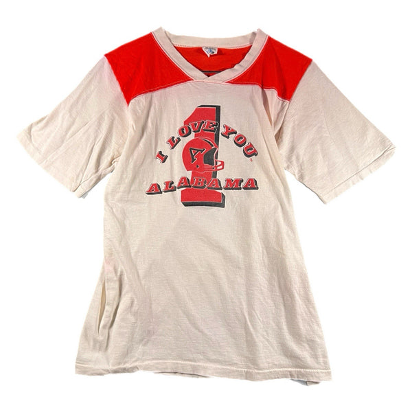 Vintage 70s Alabama Crimson Tide USA-Made Single-Stitch Graphic T Shirt (Large)