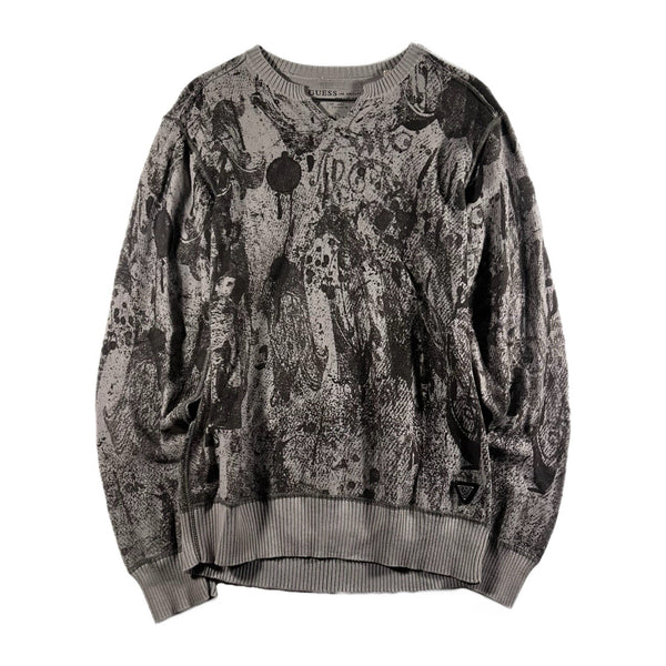 Guess Women's Premium Gradient Long-Sleeve Pullover Sweatshirt Gray (Large)