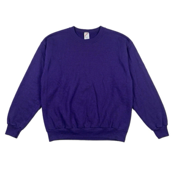 Vintage Jerzees Blank Crew USA Pullover Heavyweight Purple Sweatershirt (Large)