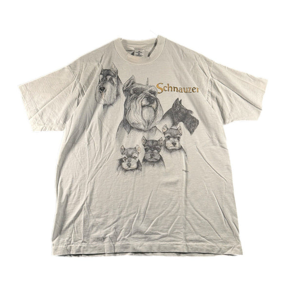 Vintage Schnauzer Dog USA-Made Single-Stitch Graphic T Shirt Rare (Large)