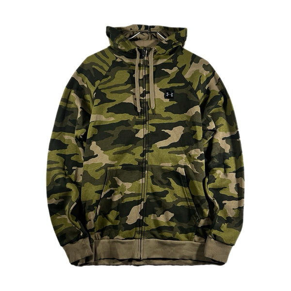Under Armour Men's Full-Zip Camo Outdoor Hunting Fleece Jacket Green (Medium)