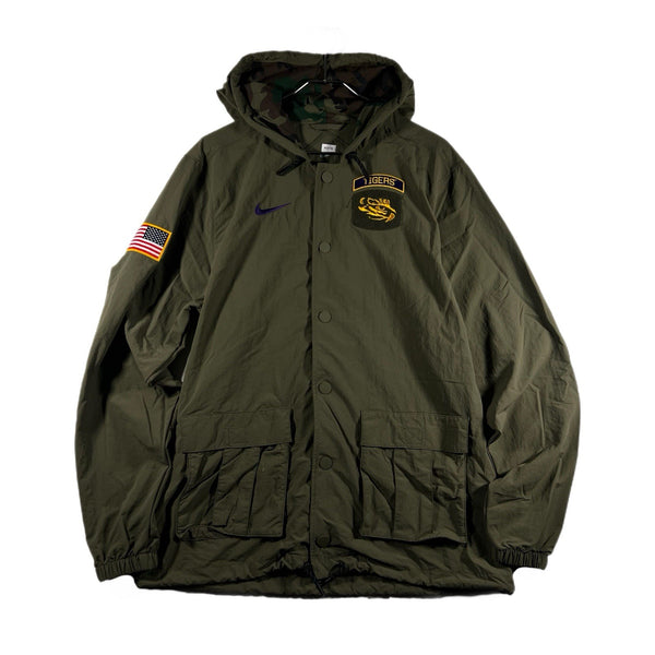 Nike Men's LSU Tigers 2025 NCAA Military Team-Issued Full-Snap Jacket (Large)