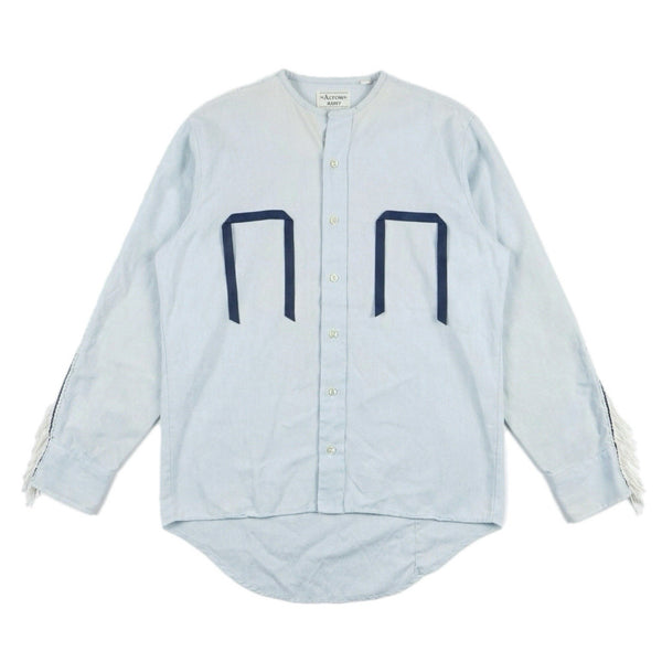 Vintage Arrow Kent Cowboy Western Button-Up Long-Sleeve Shirt Light-Blue (Large)
