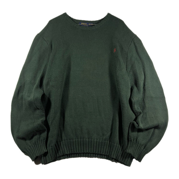 Polo Ralph Lauren Men's Logo Knit Heavyweight Pullover Sweater Dark-Green (2XL)