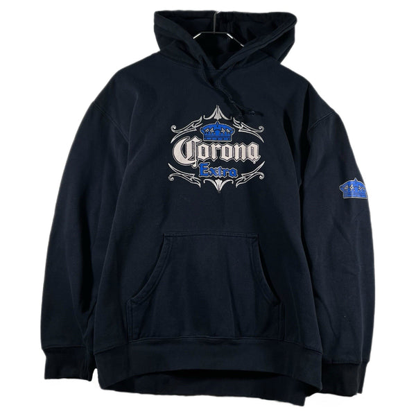 Vintage Corona Extra Beer Drinking Pullover Graphic Hoodie Sweatshirt (Medium)
