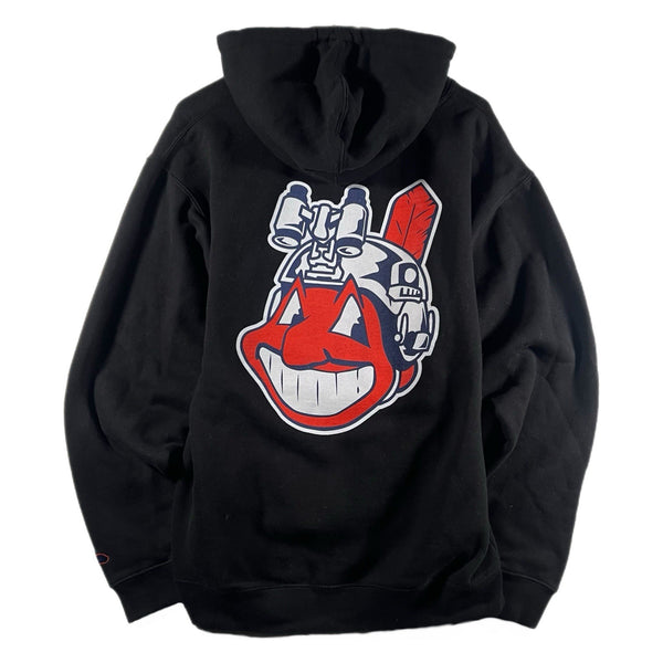 Supdef Superior Defense Men's Wahoo Indians Graphic Hoodie Pullover (Medium)