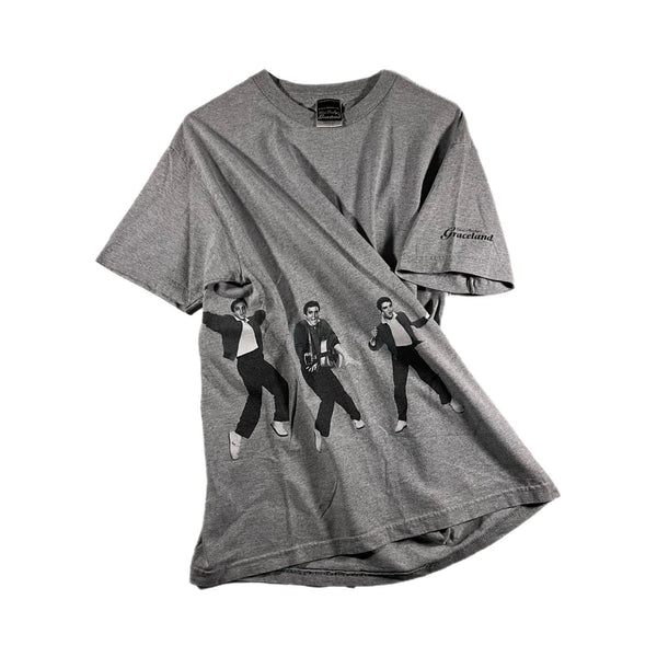 Vintage 90s Graceland Elvis Presley Wrap-Around USA-Made Graphic T Shirt (Large)