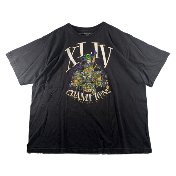 Vintage Men's New Orleans Saints 2010 NFL Super Bowl XLIV Graphic T Shirt (2XL)