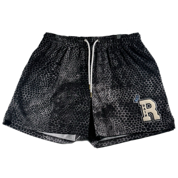 Ryoko Rain Men’s Snake Skin Graphic Designer Mesh Shorts (2XL)