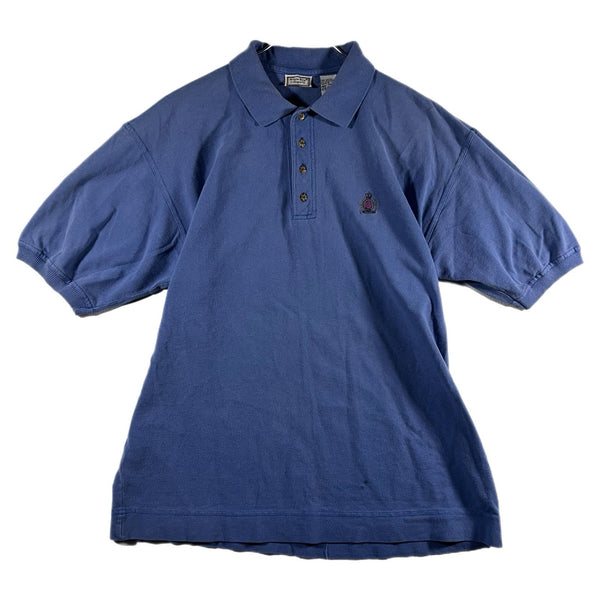 Vintage Bugle Boy Men's Embroidered Logo Golf Preppy Polo Collared Shirt (Large)