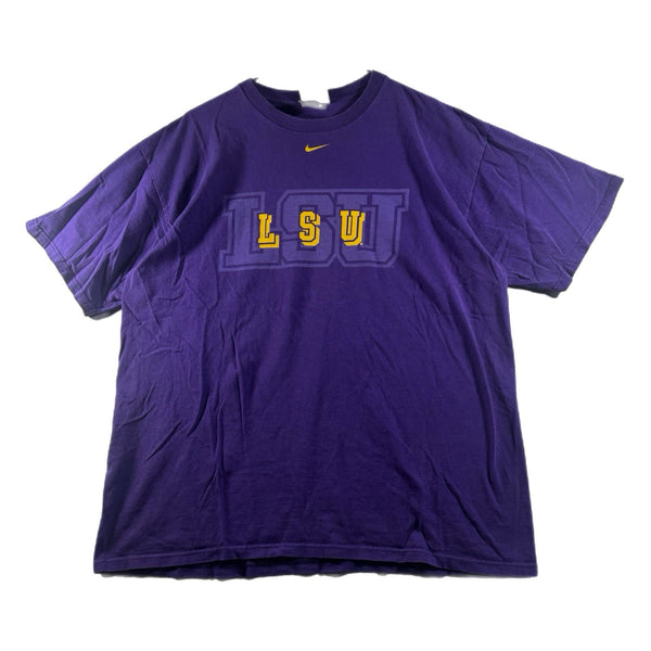 Vintage Nike Men's LSU Tigers NCAA College Double Graphic T Shirt Purple (Large)
