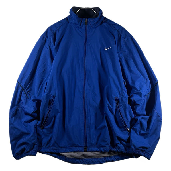 Vintage Nike Men's Clima-Fit Swoosh Athletic Full-Zip Track Jacket Blue (XL)