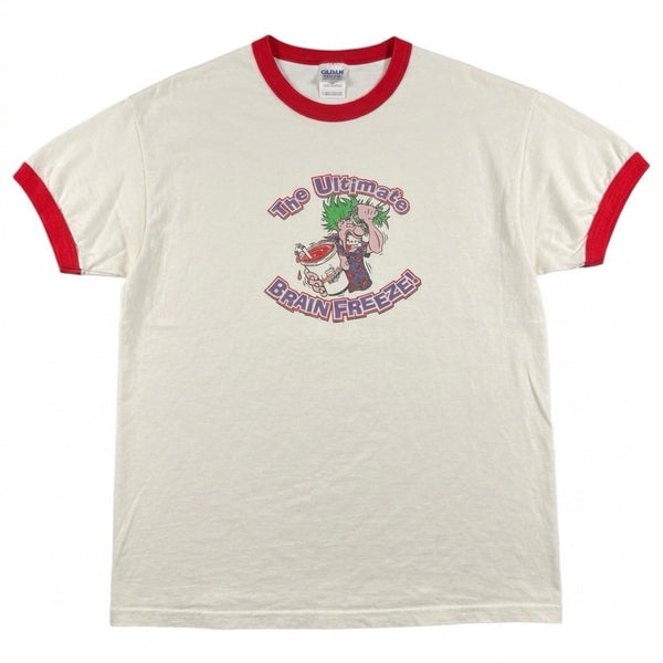 Vintage Y2K Men's New Orleans Brain Freeze Graphic Ringer T Shirt Rare (Large)