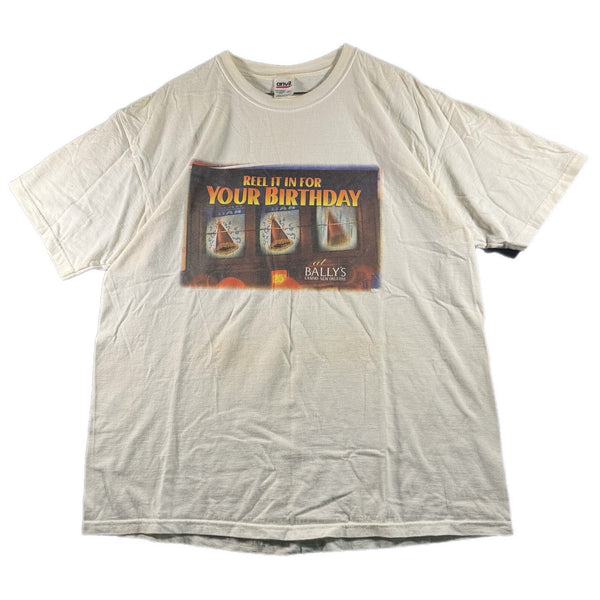 Vintage Anvil Men's Bally Casino Birthday Grunge Graphic T Shirt (XL)