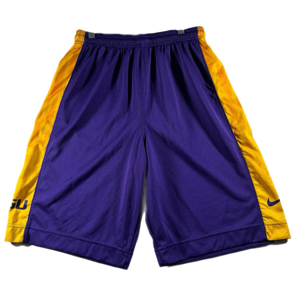 LSU Tigers Men’s NCAA USA-Made Team-Issued Basketball Shorts Purple (Medium)