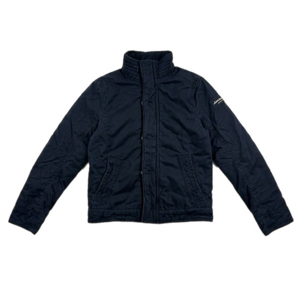 Vintage Y2K Kids Abercrombie & Fitch Fur-Liked Button Full-Zip Jacket Navy (XL)