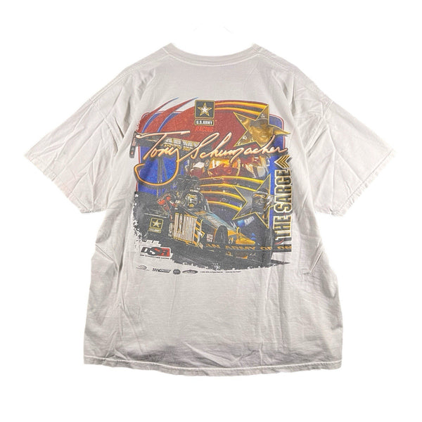Vintage Jerzees Tony Schumacher US Army Racing Graphic Heavyweight T Shirt (XL)