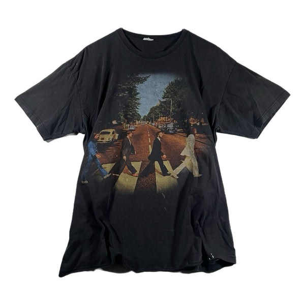 Vintage 90s Men's Beatles Abbey Road 1999 Band Graphic T Shirt Black (Large)