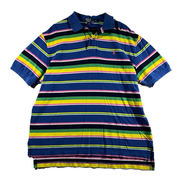 Vintage Polo Ralph Lauren Men's Golf Striped Collared Polo Shirt Rare (2XL)