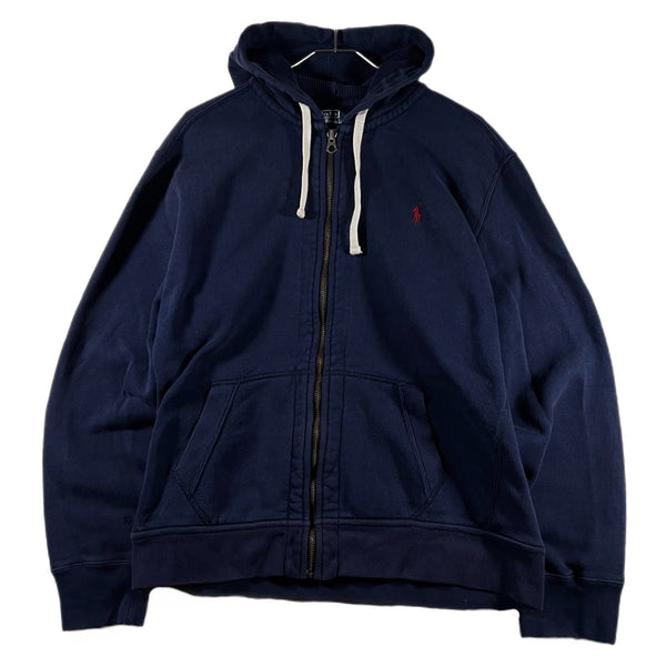 Vintage Polo Ralph Lauren Men's Full-Zip Heavy Sweatshirt Hoodie Jacket (XL)