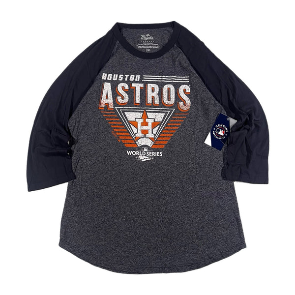 New Majestic MLB Houston Astros Graphic 3/4-Sleeve Baseball Shirt Athletic (3XL)
