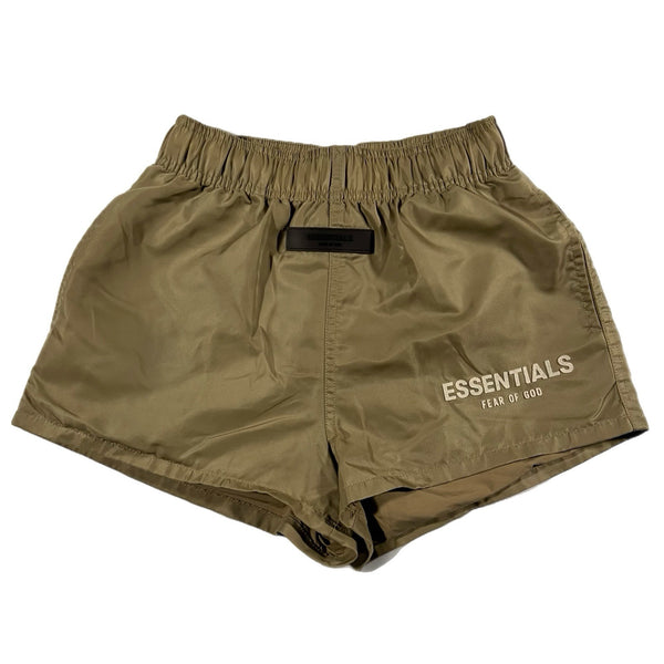 Essentials Fear of God Women's Nylon Athletic Running Shorts Tan (Size 8)