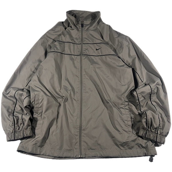 Vintage Y2K Nike Track Full-Zip Embroidered Swoosh Jacket Gray (XL)